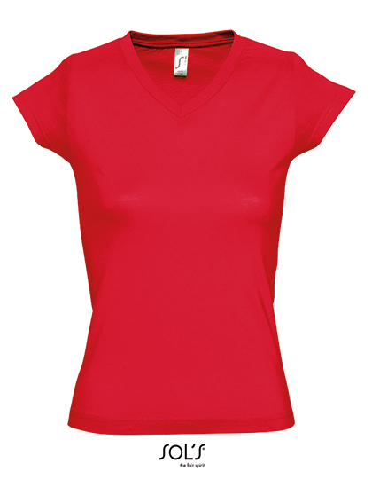 Ladies V-Neck-T-Shirt Moon